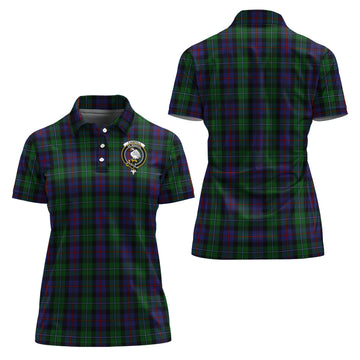 Campbell of Cawdor Tartan Polo Shirt with Family Crest For Women