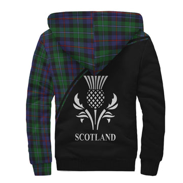 Campbell of Cawdor Tartan Sherpa Hoodie with Family Crest Curve Style