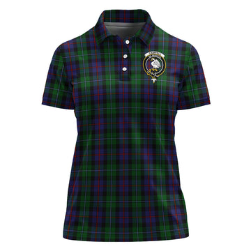 Campbell of Cawdor Tartan Polo Shirt with Family Crest For Women