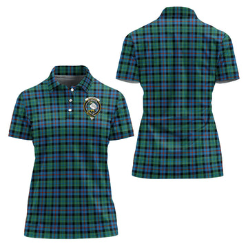 Campbell of Cawdor Ancient Tartan Polo Shirt with Family Crest For Women