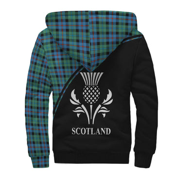 Campbell of Cawdor Ancient Tartan Sherpa Hoodie with Family Crest Curve Style