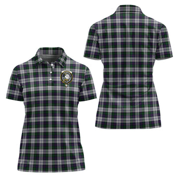 Campbell of Cawdor Dress Tartan Polo Shirt with Family Crest For Women