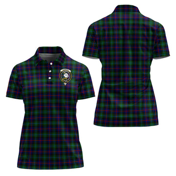 Campbell of Cawdor Modern Tartan Polo Shirt with Family Crest For Women