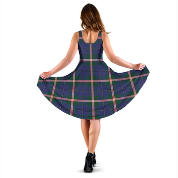 Canadian Centennial Canada Tartan Sleeveless Midi Womens Dress