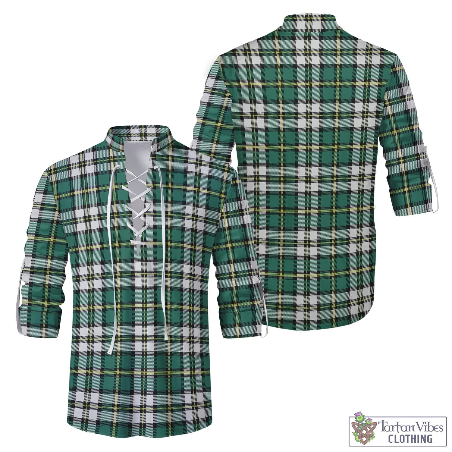 Tartan Vibes Clothing Cape Breton Island Canada Tartan Men's Scottish Traditional Jacobite Ghillie Kilt Shirt