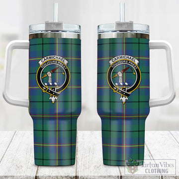 Carmichael Ancient Tartan and Family Crest Tumbler with Handle