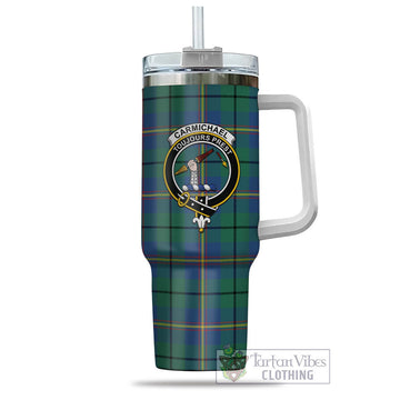Carmichael Ancient Tartan and Family Crest Tumbler with Handle