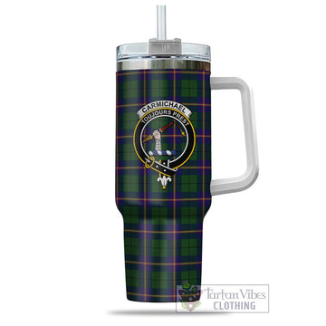 Carmichael Modern Tartan and Family Crest Tumbler with Handle