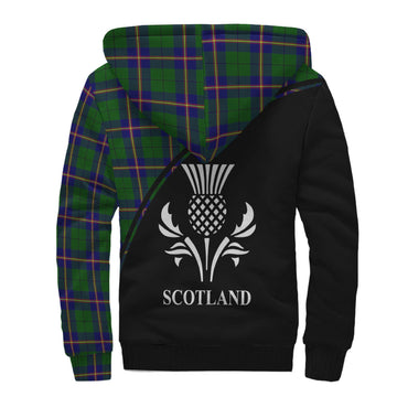 Carmichael Modern Tartan Sherpa Hoodie with Family Crest Curve Style