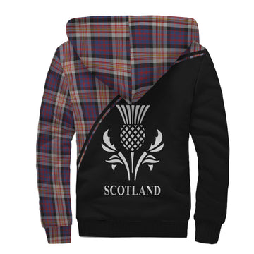 Carnegie Tartan Sherpa Hoodie with Family Crest Curve Style
