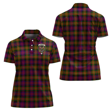 Carnegie Modern Tartan Polo Shirt with Family Crest For Women