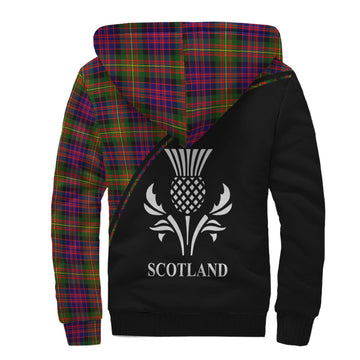 Carnegie Modern Tartan Sherpa Hoodie with Family Crest Curve Style