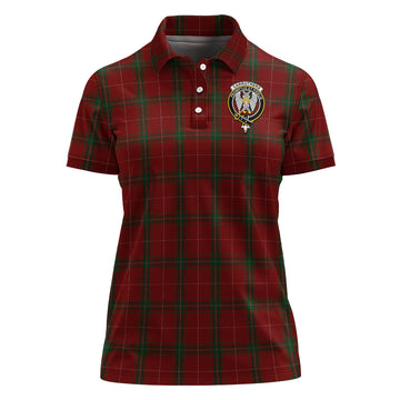 Carruthers Tartan Polo Shirt with Family Crest For Women