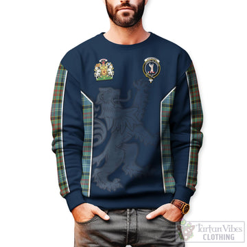 Cathcart Tartan Sweater with Family Crest and Lion Rampant Vibes Sport Style
