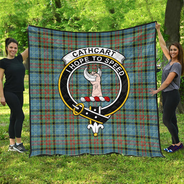 Cathcart Tartan Quilt with Family Crest