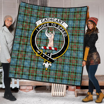 Cathcart Tartan Quilt with Family Crest