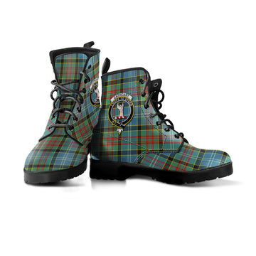 Cathcart Tartan Leather Boots with Family Crest