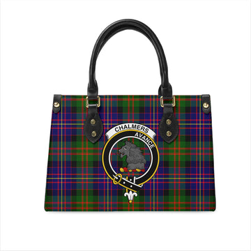 Chalmers Modern Tartan Leather Bag with Family Crest