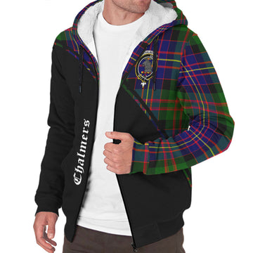 Chalmers Modern Tartan Sherpa Hoodie with Family Crest Curve Style