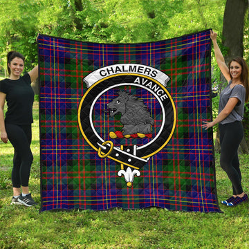 Chalmers Modern Tartan Quilt with Family Crest