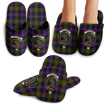Chalmers Modern Tartan Home Slippers with Family Crest