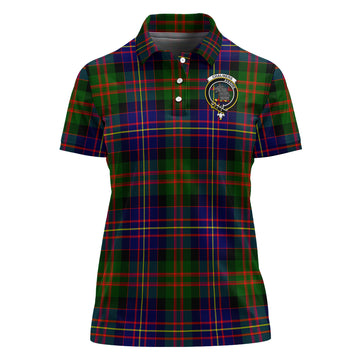 Chalmers Modern Tartan Polo Shirt with Family Crest For Women