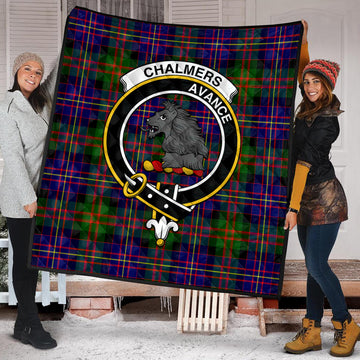 Chalmers Modern Tartan Quilt with Family Crest