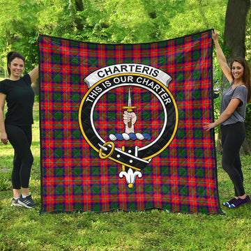 Charteris Tartan Quilt with Family Crest