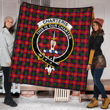 Charteris Tartan Quilt with Family Crest