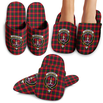 Charteris Tartan Home Slippers with Family Crest
