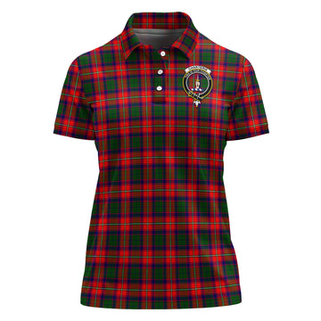 Charteris Tartan Polo Shirt with Family Crest For Women