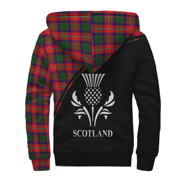 Charteris Tartan Sherpa Hoodie with Family Crest Curve Style