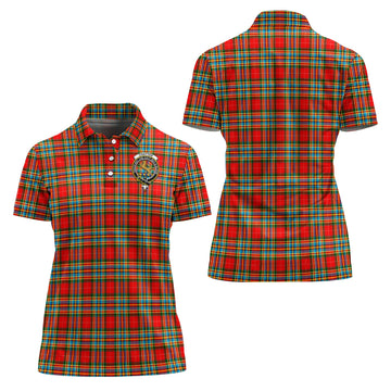 Chattan Tartan Polo Shirt with Family Crest For Women