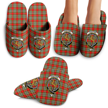 Chattan Tartan Home Slippers with Family Crest