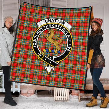 Chattan Tartan Quilt with Family Crest