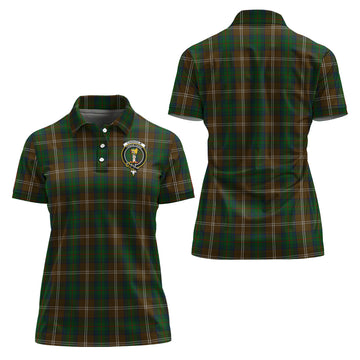 Chisholm Hunting Tartan Polo Shirt with Family Crest For Women