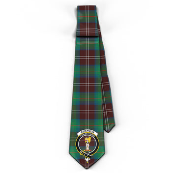 Chisholm Hunting Ancient Tartan Classic Necktie with Family Crest