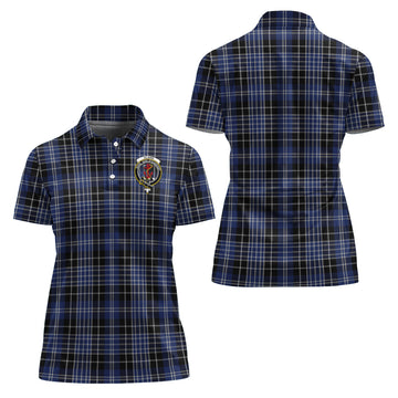 Clark Tartan Polo Shirt with Family Crest For Women