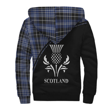 Clark Tartan Sherpa Hoodie with Family Crest Curve Style