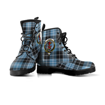 Clark Ancient Tartan Leather Boots with Family Crest