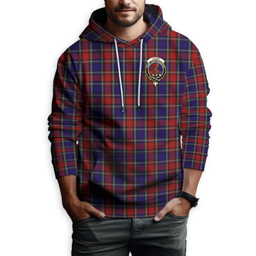 Clark Red Tartan Hoodie with Family Crest