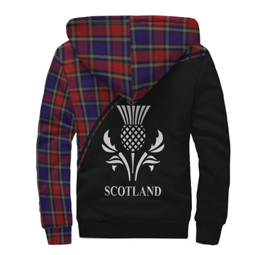 Clark Red Tartan Sherpa Hoodie with Family Crest Curve Style
