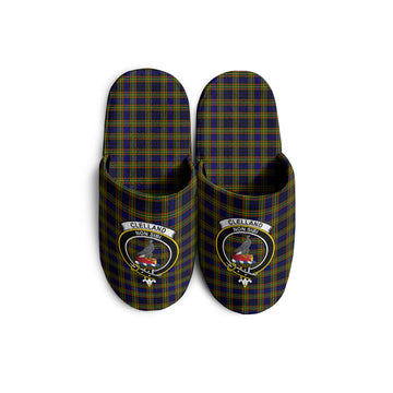 Clelland Modern Tartan Home Slippers with Family Crest