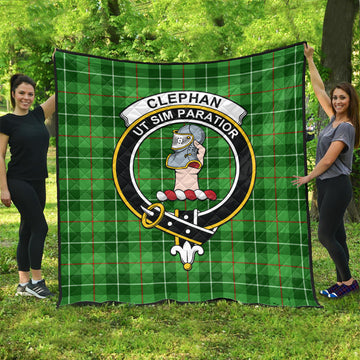 Clephan Tartan Quilt with Family Crest