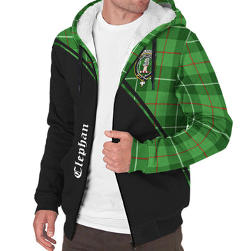 Clephan Tartan Sherpa Hoodie with Family Crest Curve Style