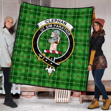 Clephan Tartan Quilt with Family Crest