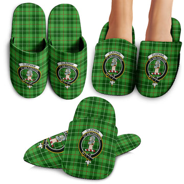 Clephan Tartan Home Slippers with Family Crest