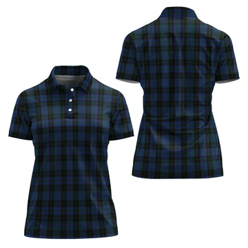 Clergy Blue Tartan Polo Shirt For Women