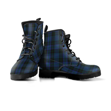 Clergy Blue Tartan Leather Boots
