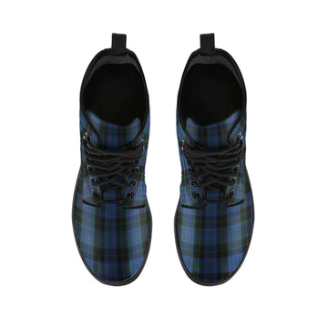 Clergy Blue Tartan Leather Boots